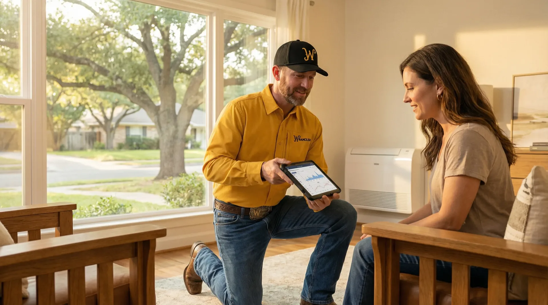 Free HVAC diagnostic service in San Antonio - Wrangler Air Conditioning technician consultation