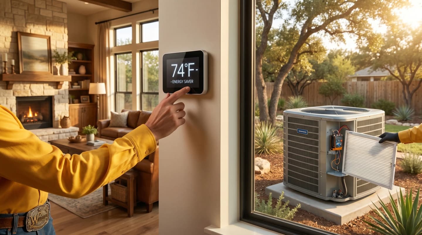 Tex from Wrangler AC explains how to lower electric bill CPS and stop HVAC energy waste in San Antonio.